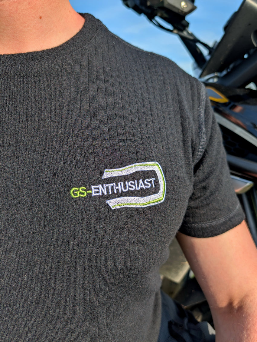 T-Shirt aus Merinowolle mit gesticktem Logo
