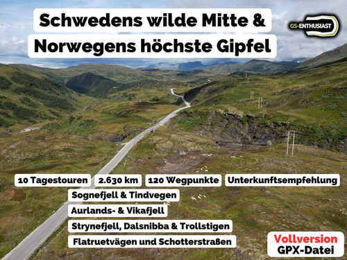GPX-Datei: Schwedens wilde Mitte & Norwegens höchste Gipfel
