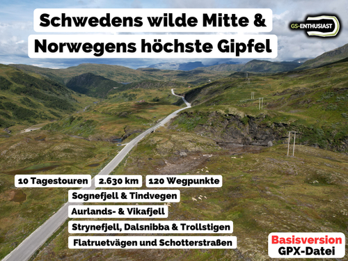GPX-Datei: Schwedens wilde Mitte & Norwegens höchste Gipfel