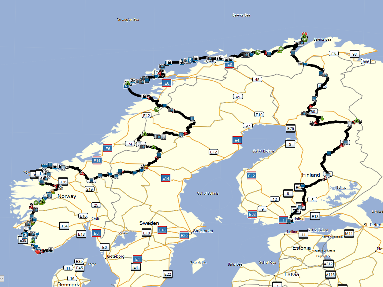 GPX-Datei: Skandinavien pur - Motorradabenteuer durch Norwegen, Schweden und Finnland