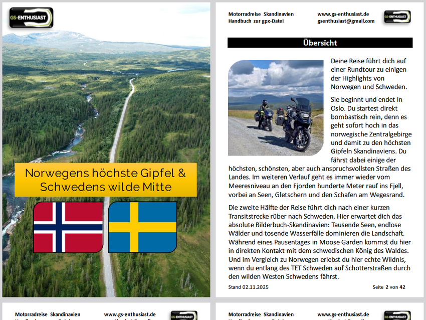 GPX-Datei: Schwedens wilde Mitte & Norwegens höchste Gipfel