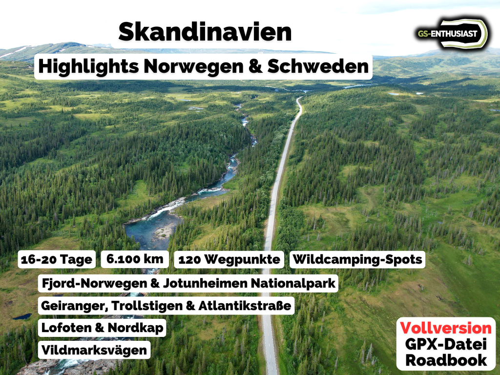 GPX-Datei: Die perfekte Skandinavien-Tour zu den Motorradhighlights von Norwegen und Schweden