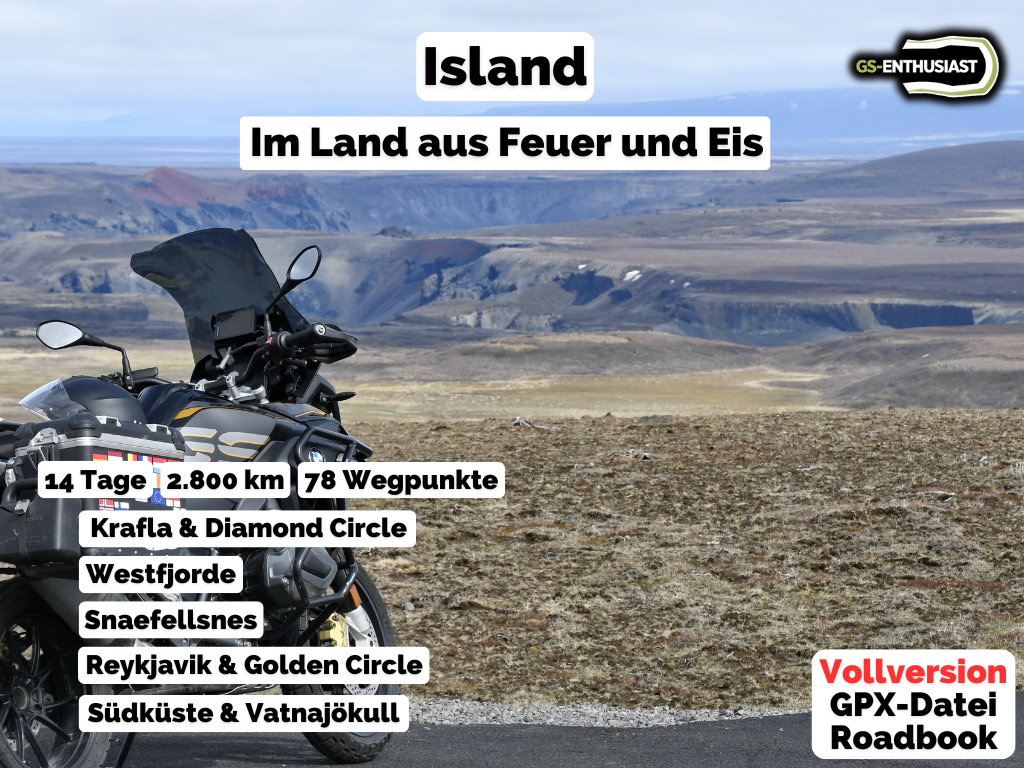 GPX-Datei: Abenteuer Island - Motorradreise durch das Land aus Feuer und Eis