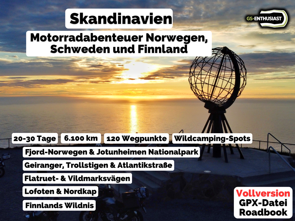 GPX-Datei: Skandinavien pur - Motorradabenteuer durch Norwegen, Schweden und Finnland